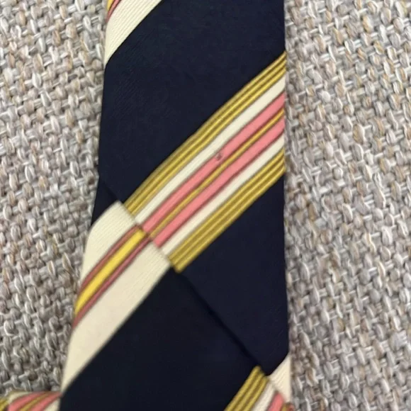 Vintage Cravattificio DI SIENA tie Black Pink Gold 100% Silk - Picture 5 of 5